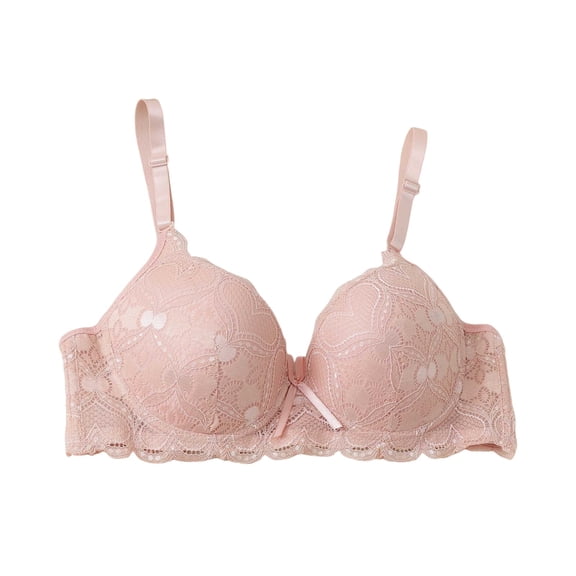 Perfectbot Women's Lace Push Up Bra Underwire Padded Balconette Plunge Bra for Everyday Wear