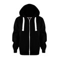 thumbnail image 2 of TOWED22 Toddler Girl Boy Basic Plain Long Sleeve Lightweight Hood Jacket Cotton Hoodie Sweatshirt(Black,4-5 Y), 2 of 7