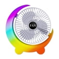 thumbnail image 1 of Gradient Atmosphere Desktop Fan,USB Rechargeable Quiet Circulation Desk Fan,Multi Speed Portable Small Table Fan for Indoor Outdoor Dorm Bedroom(White), 1 of 8