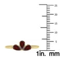 thumbnail image 5 of SZUL Women's Garnet Pear Shape Three Stone Ring in 10K Yellow Gold, 5 of 6