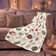 thumbnail image 6 of Christmas Holiday Patterns Wrapped Gifts Pine Sprigs Watercolor, Festive Holiday Scene, Warm Flannel Blanket for Living Room and Family Room, Art Lovers Christmas Gift, Festive Home Decor, 6 of 9