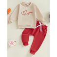 thumbnail image 4 of Txlixc Infant Baby Boys Clothes Set,Toddler Valentine’s Day Outfit  Long Sleeve Embroidery Letters Car Sweatshirt with Sweatpants 6 12 18 24Months 2Y 3Y, 4 of 9