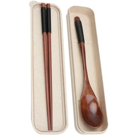 WORGEOUS  3 Pcs Dinnerware Kit Camping Cutlery Lunchbox Chopstick Travel