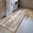 thumbnail image 3 of Findosom 20"x60" Farmhouse Laundry Room Runner Rug,Non Slip Heavy Duty Rubber Backing Washable Runner Rugs for Kitchen Floor Laundry Room Bathroom Hallway Entryway Area Rugs,Brown, 3 of 5