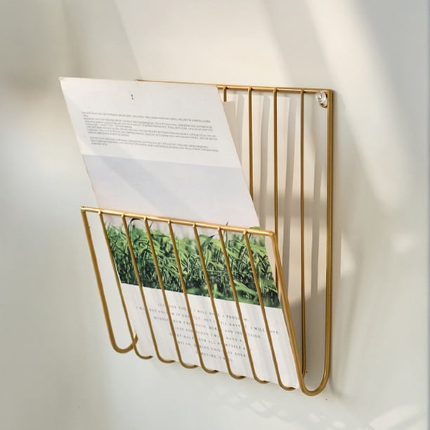 Organizadores de armario y almacenamiento, Organización y almacenamiento, Contenedores de almacenamiento, Estante de pared de hierro para libros y periódicos, Estante de almacenamiento de pared para e