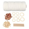 thumbnail image 2 of Cuentas De Macramé, Usos Múltiples Ecológicos, Kit De Macramé DIY Pulido Fino, Herramientas Completas, Artesanía De Madera De Haya Para Colgadores De Plantas, 2 of 7