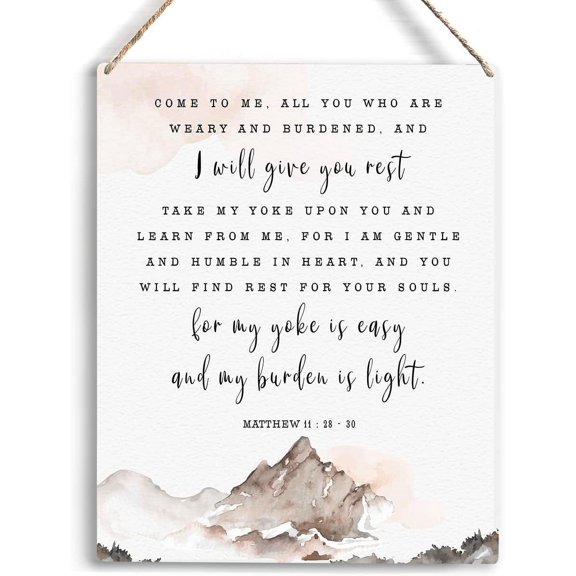 Christian Inspirational Wall Decor Come To Me All You Who Are Weary Matthew 1128 Religious Gifts Nursery Decor Christian Bible Verse Wall Art Wooden Hanging Sign for Home Decor 8x10 Inch