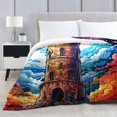 thumbnail image 2 of Blanket,Colorful At Cesar White Tower,Fluffy Microfiber Blanket,For Bed And, 2 of 8
