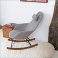 thumbnail image 5 of Rocking Chair for Living Room, Bedroom, Nursery | Mid-Century Modern | Linen, Solid Wood, 5 of 6