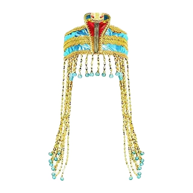 Tocado egipcio con cuentas borla diadema Cosplay Egipto reina tocado egipcio Negro