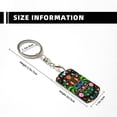 thumbnail image 3 of Uemuo Roosters and Flowers Pattern Rectangular Metal Keychain - Durable, Stylish, and Personalized Key Ring for Men and Women,Engraved Keychain,Gift Slim Sturdy Keychain, 3 of 7