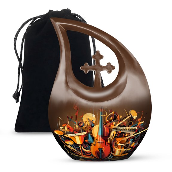 JAGSHASHI Orchestral Abstract Fantasy Urns For Men - Cremation Urns Large Adult - Funeral Urns Men - Cremation Urn For Human - 10 Inch With Velvet Bag - Adult Urns For Women - Urns For Human Ashes