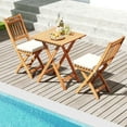 thumbnail image 4 of Gymax 3-Piece Folding Bistro Set w/ Removable Seat Cushions Outdoor Table & Chairs, 4 of 9