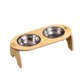 thumbnail image 1 of Comedero para gatos, comedero doble para gatos, comedero elevado para gatos, comedero elevado para gatos, comedero con 2 cuencos de acero inoxidable, 1 of 5