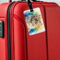 thumbnail image 5 of Classic Persian Cat Watercolor Style Faux Leather Travel Luggage Tag, 5 of 7