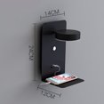 thumbnail image 4 of Paquete de 2 luces LED de pared para interior con interruptor e interfaz USB, lámpara de noche tricolor de 12 W, lámpara de lectura de pared regulable 330° ajustable, luz de lectura con bandeja,, 4 of 5