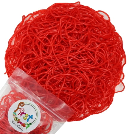 FirstChoiceCandy Red Strawberry Licorice Laces Shoe Lace Gummy Candy 1 Pound Resealable Bag Free Shipping