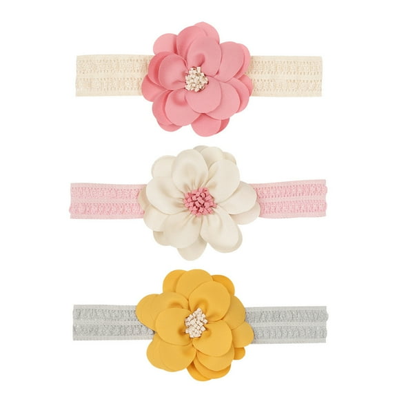 HAOAN Baby Girls Lace Flower Headbands Hollow Out Flower Hair Tie Head Wrap Hair Accessories for Infant Toddlers, 3 Pack