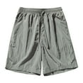 thumbnail image 7 of Caqnni Men's Linen Shorts Casual Elastic Waist Drawstring Lightweight Summer Beach Yoga Shorts(Grey,M), 7 of 7