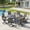 Black-Taupe, variant on Vicllax Outdoor Patio Dining Set American Country Style Metal 42"for Garden Lawn (5 Pcs)