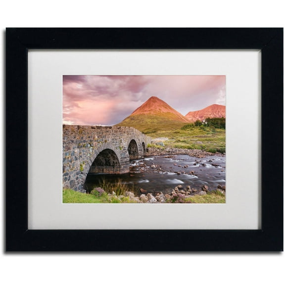 Trademark Fine Art "Scottish Bridge" Canvas Art by Michael Blanchette Photography White Matte, Black Frame