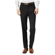 Kenneth Cole Mens Modern fit Dress Pants 36 / 30 Black Solid Stretch