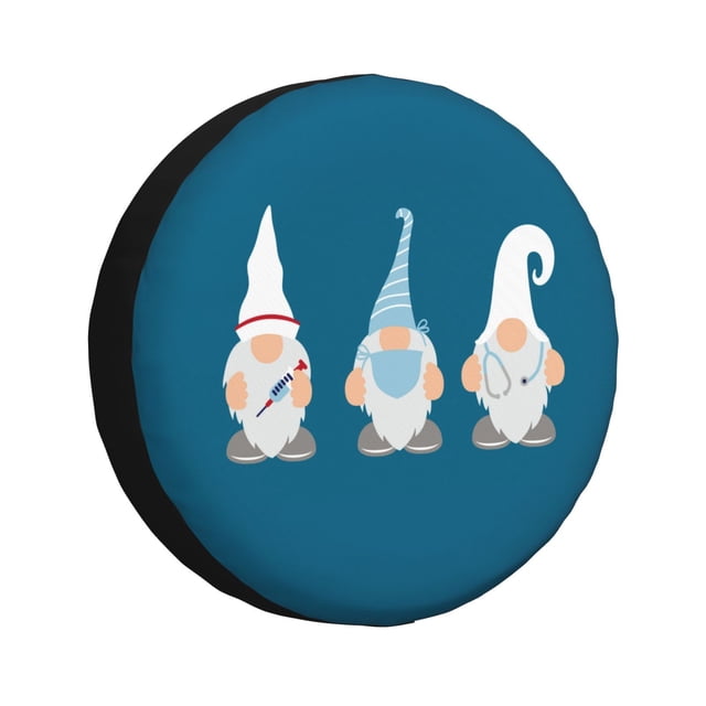 Balery Nurse Doctor Gnomes Cubiertas para Neumáticos - Protector Resistente para Neumáticos de Camioneta, SUV, Remolque, Camper y RV-15 inch