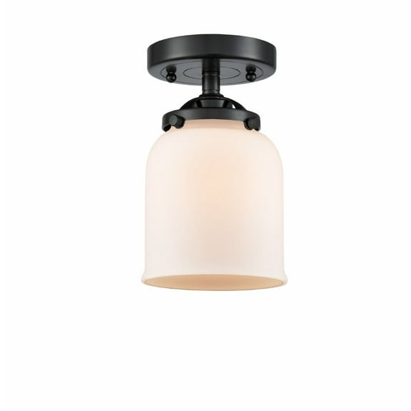 284-1C-OB-G51-LED-Innovations Lighting-Small Bell-3.5W 1 LED Semi-Flush Mount in Industrial Style-5 Inches Wide by 8.13 Inches High Oil Rubbed