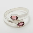 thumbnail image 4 of LBG British Made 925 Sterling Silver Natural Pink Tourmaline Womens Band Ring - 33 size options - Size 6.25, 4 of 6