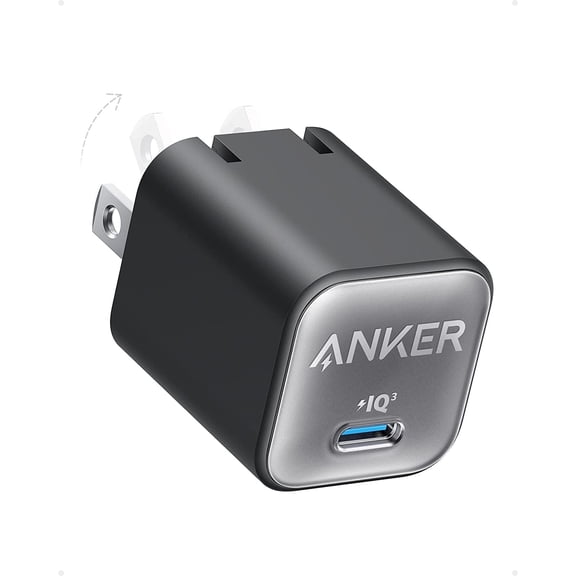 Anker USB C GaN Charger 30W, Nano Charger, PIQ 3.0 Foldable PPS Fast Charger for iPhone 17 / 16 and more series, Galaxy, iPad, Compatible with MagSafe