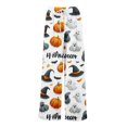 thumbnail image 4 of WTOBBY Women's Halloween Themed Elastic Waist Drawstring Pocket Pants, Loose Casual Printed Wide Leg Trousers for Seasonal Holiday Wear,White M, 4 of 6