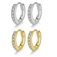 thumbnail image 1 of Xtellar 2 Aretes De Plata Laminado Oro 14k Mujer Arracadas Zirconia, 1 of 1