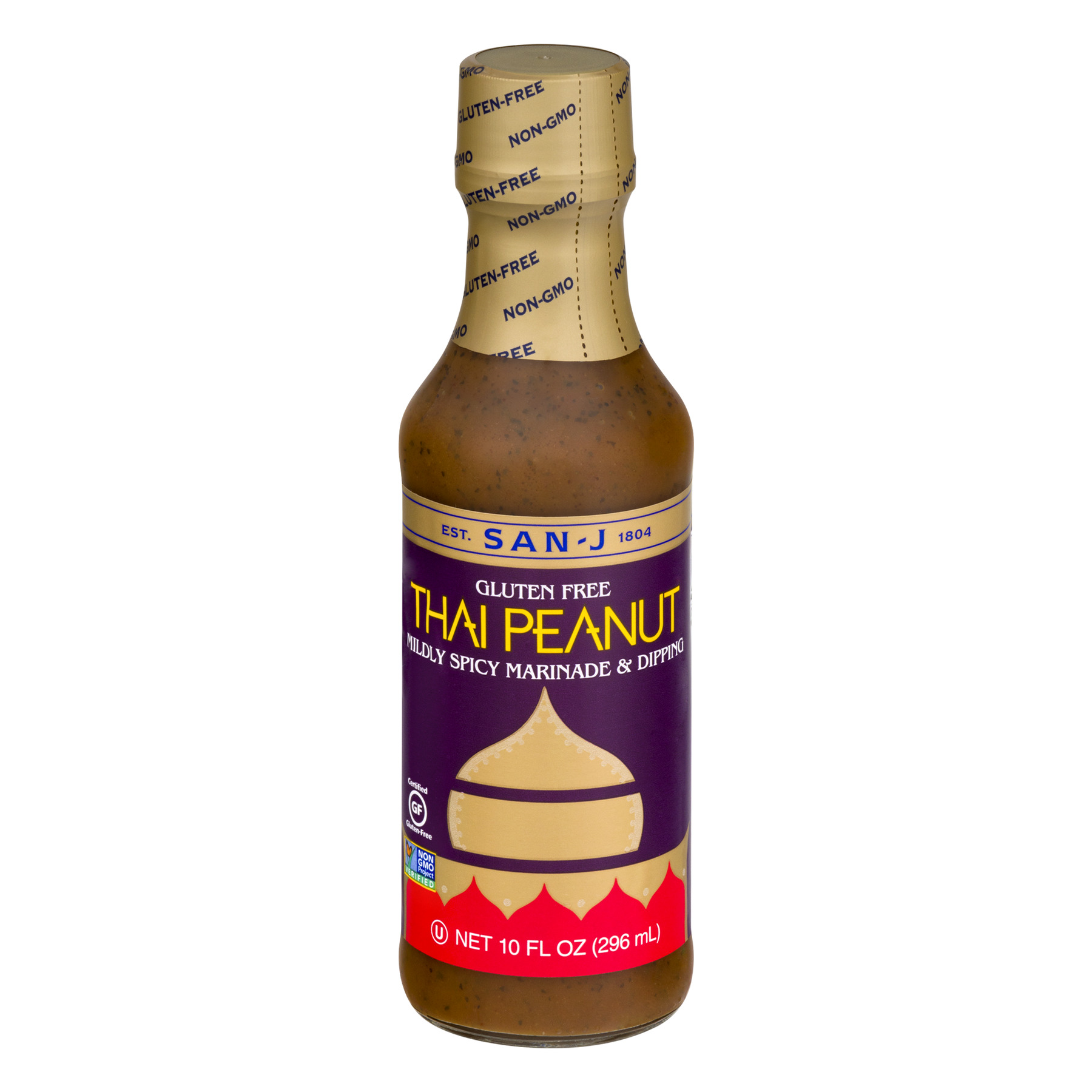 SanJ Mildly Spicy Thai Peanut StirFry & Dipping Sauce, 10 fl oz