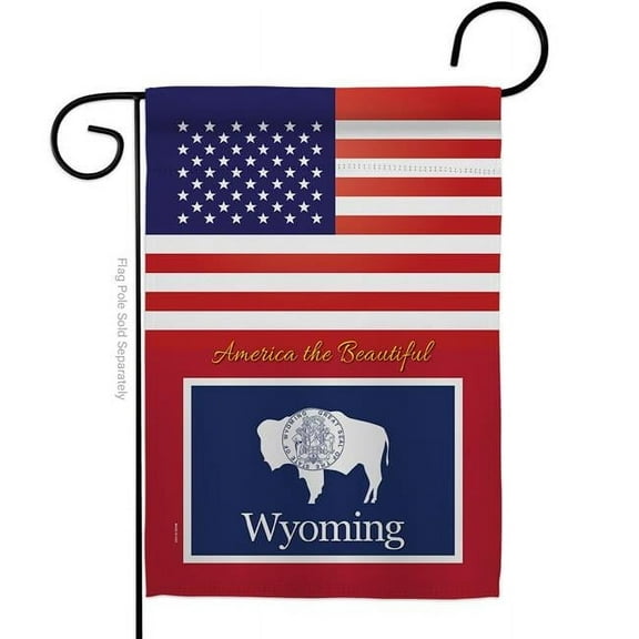 G142265-BO 13 x 18.5 in. USA Wyoming American State Vertical Garden Flag with Double-Sided House Decoration Banner Yard Gift