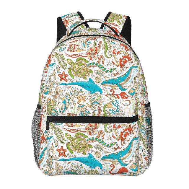 Fotbe Sea Animal Mochila Casual con Estampado para Escuela, Viajes y Actividades al Aire Libre - Duradera, Ligera y Cómoda