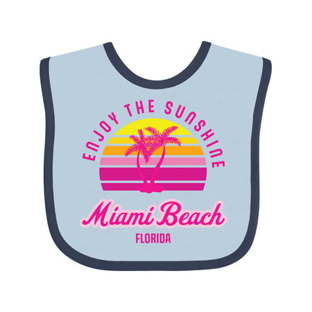 

Inktastic Summer Enjoy the Sunshine Miami Beach Florida in Pink Gift Baby Boy or Baby Girl Bib