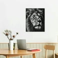 thumbnail image 3 of Nawypu  King of The Jungle Lion in Shadows Black and White Photography Canvas Wall Art, 3 of 5