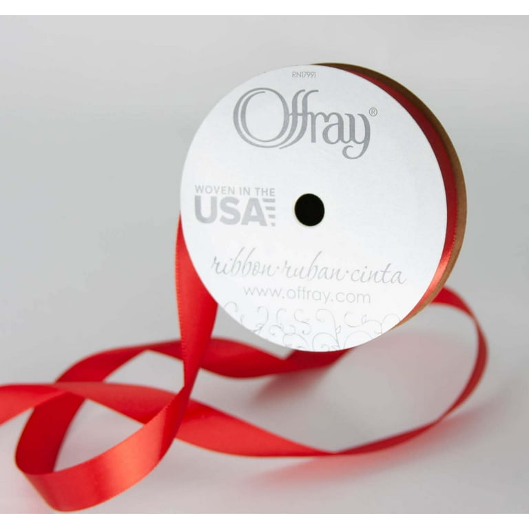 Offray Ribbon Red Polyester Ribbon, 3.12" x 0.62"