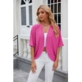 thumbnail image 6 of Spring And Summer Solid Color Circle Short-sleeved Cardigan Casual Loose Top For Women, 6 of 8