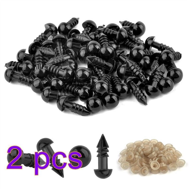 Ojos de seguridad para muñeca, globo ocular de plástico negro de 50/100 piezas, 5-20mm, accesorios para juguetes, Kit de manualidades, Ojos de animales, decoración de muñecas