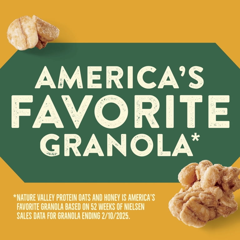 4 pack) Nature Valley Protein Oats and Honey Granola, Family Size