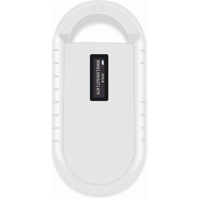 Microscanner, ISO11784/85/FDX-B/EMID 128 records data storage and uploads to PC. Microscanner reader