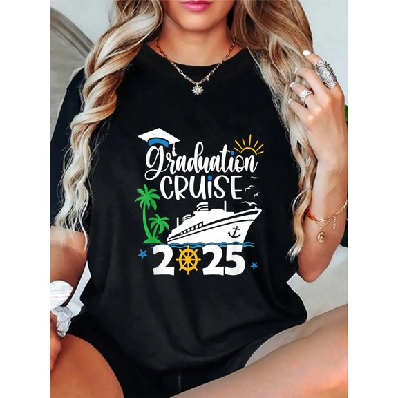 100% Cotton Senior Graduation Trip Cruise 2025 Aw Ship Party Cruise T-Shirt