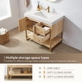 thumbnail image 5 of Kolkata 36" Single Sink Bath Vanity in Weathered Oak with Composite Stone Top, 5 of 15