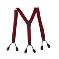 thumbnail image 1 of SUTENGDA Button Holes Link Men‘s Suspenders Adjustable Elastic Unisex Braces Wine Red, 1 of 5