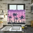 thumbnail image 7 of Coolnut Palm Tree Kitchen Curtains UV Protected Tier Curtains 2 Panels Kitchen Tiers Half Window Curtains for Guest Room Bathroom Laundry Room Basement, 36 x 27 Inch Home Decor, 7 of 7