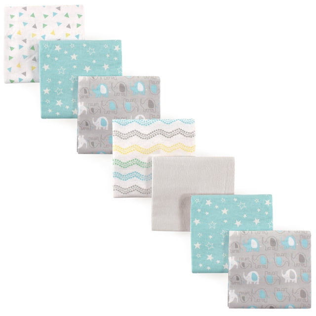 Mantas de recepción Luvable Friends Basic Elephant, paquete de 7