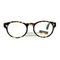 thumbnail image 1 of SA106 Oval Horn Rim Multi 3 Focus Progressive Reading Glasses Shiny Tortoise +2.5, 1 of 4