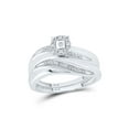 thumbnail image 2 of Solid 10k White Gold Round Diamond Men's Couple Three Rings Matching Halo Wedding Bridal Engagement Ring Band Set 1/5 Ct. - (L = 8, M = 10.5), 2 of 5