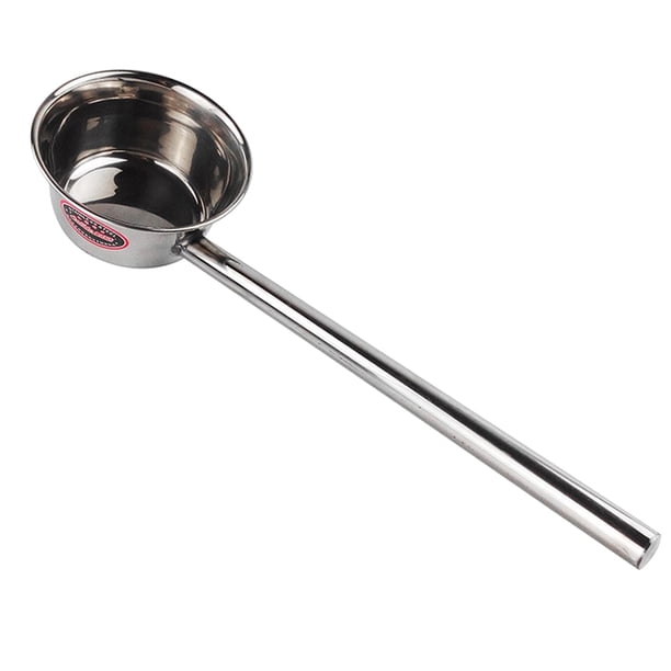 Cateissary Cuchara de sopa de acero inoxidable con mango largo, cucharón de gachas de cocina para el hogar, herramienta de 35cm Mostrada